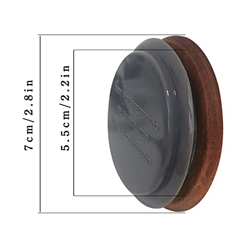 6 Pack Mason Jar Lids Regular Mouth，Acacia Wood Ball Regular Mouth Lids，Reusable Mason Jar Lids With Food Grade Material Silicone Sealing Rings,Jar Wooden Storage Lids, Regular, Brown…（70Mm） #TOP2