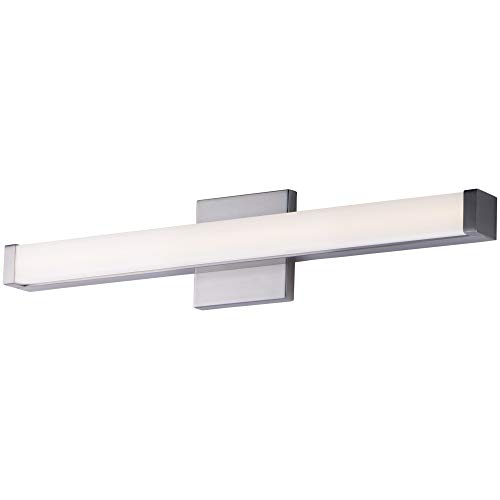 Image of Maxim Lighting Spec Bath Vanity Light | Satin Nickel Aluminum Finish | Contemporary Indoor Light Fixture | Ideal for Bathrooms & Powder Rooms | Dimmable | Home Decor Light Fixture | 52002SN