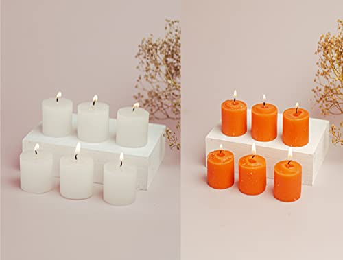 AuraDecor Fragrance Votive Candles || Smokeless Scented Candle || Aroma Candles || Candles for Decoration || Wedding Candle || Burns Upto 8 Hours (Pack of 6) (Mandarin & Jasmine)