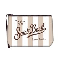 MC2 SAINT BARTH POCHETTE ALINE IN SCUBA A RIGHE BEIGE E BIANCO - UNI