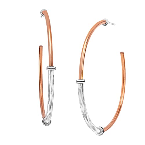 Silpada 'Global Glam' Hoop Earrings in Sterling Silver and Copper