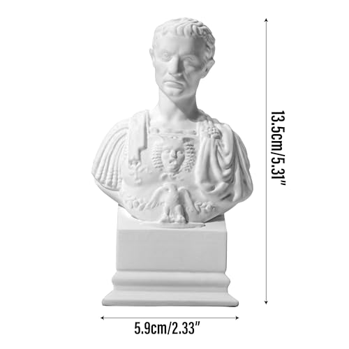 Estatua de Julio César en yeso blanco 14 cm miniatura 2