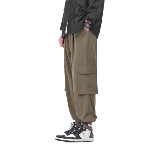 Men's Pants American Retro Loose Spring Autumn Big Pocket Casual Cuffed Workwear Trouser