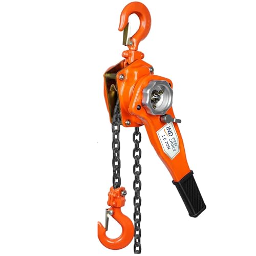 Image of IND Ratchet Lever Hoist /Manual Hand Chain Hoist - 1.5 Ton (1500 kg) Load Capacity, 1.5 Meter Lift, 8 mm G80 Chain, Heavy-Duty Industrial Hoist