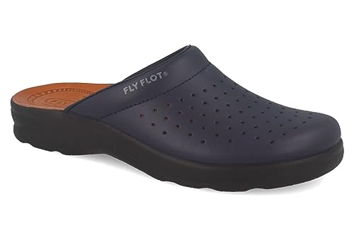 Fly Flot 82028 BU Blau Herren Sanitär Pantoffel Herren Echtes Leder Anti-Schock, blau, 44 EU