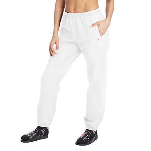 Champion Damen Rw Boyfriend Sweathose Trainingshose, Weißes C-Logo, S