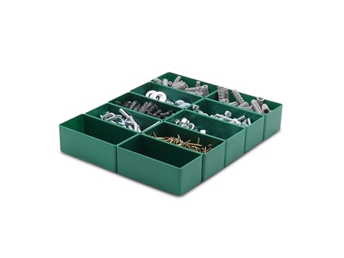1a-TopStore 10 Stk. Einsatzkästen Einsatzboxen Schubladen-Einsatzkasten Sortierboxen, 32 Größen, 5 Farben (grün, 99x49x40 mm) – Ansicht 2