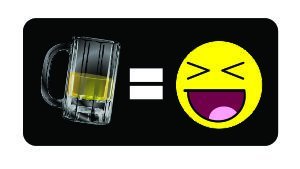 3pcs Beer Equals Happy Face Funny Hard Hat/Helmet Vinyl Decal Sticker