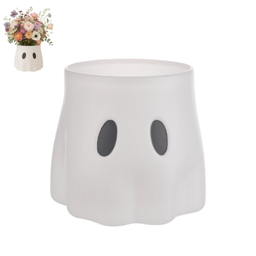 Ghost Bucket Vase Funny Halloween Ghost Bucket Decor Cute Candy Bowl & Planter Pot Indoor Outdoor Garden Home Decor Spooky Halloween Bucket Pot for Plants or Candy