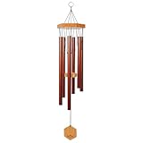Copper Red Wind Chimes for Outside, 29 Inch Hand Tuned G Major Pentatonic Wind Chime, Memorial Sympathy Gift for Loss of Loved One, Deep Tone Aluminum Bamboo Garden Patio Porch Decor