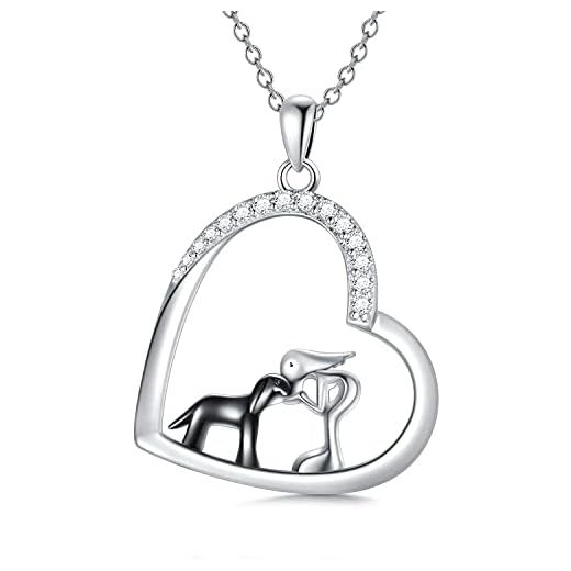 Kette Hund Halskette | mit Hund 925 Sterling Silber | Hund und Mädchen Herz