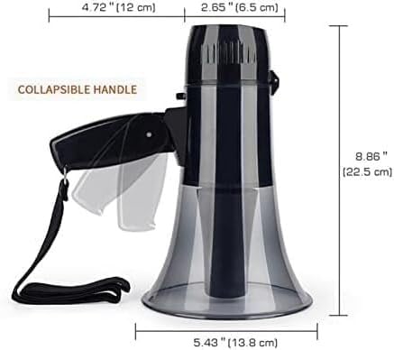 Handheld Megaphone Siren Alarm Mode Megaphone Speaker with 240 Seconds of Recording and Speaker Clear Sound