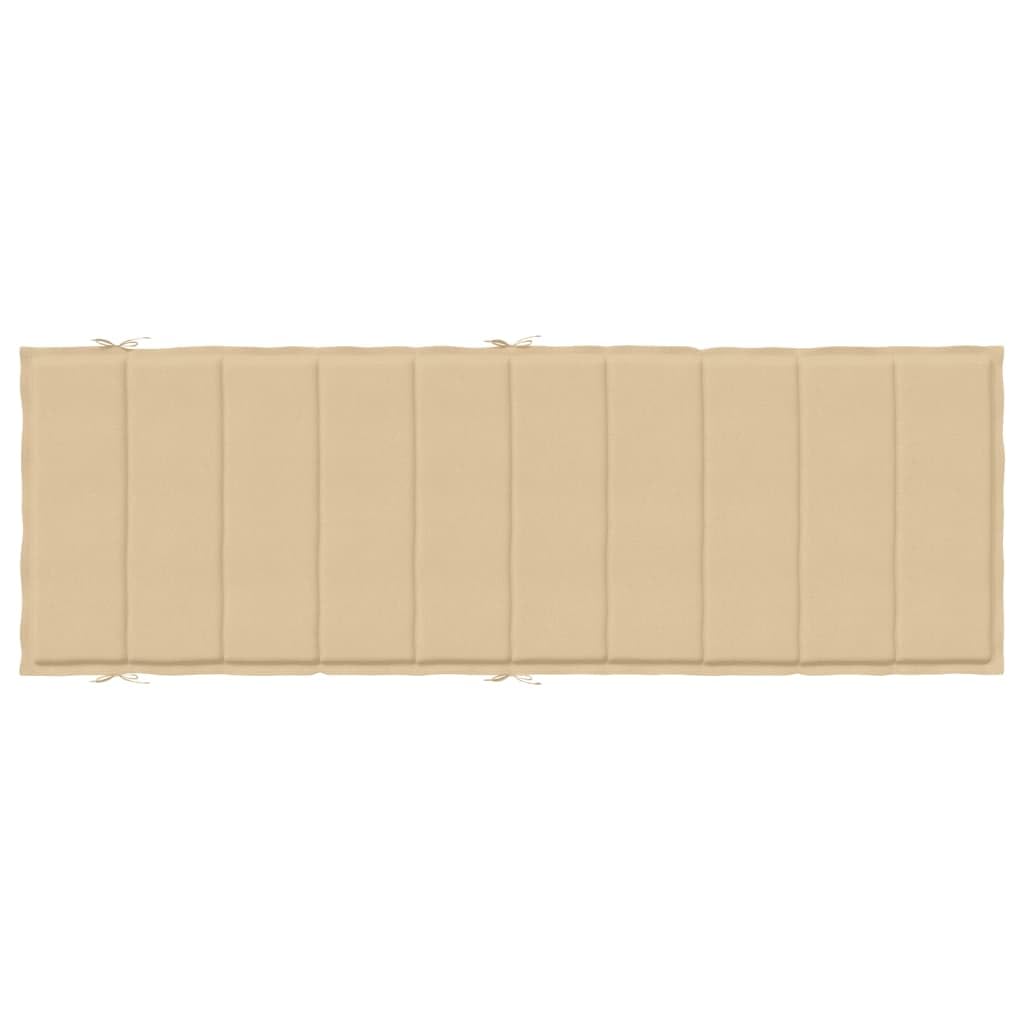 ZEYUAN Cojín para Tumbona Tela Beige Melange 186x58x3 cm, Cojin Tumbona Exterior, Colchonetas para Tumbonas, Colchoneta Hamaca, Cojín De Silla De Hamaca, Colchón para Tumbona - 4002479