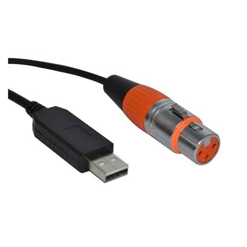 F1T`D2I RS485 DMX512  USB XLR 3PIN 3P DMX X DMXKING DMXCONTROL t[X^C[ DMX400 P[u QLC+ Xe[WRg[[P[u(1M,Color H)