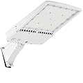 300W White LED Parking Lot Light, 5000K 42000LM [Eqv. 1000W HPS] Dimmable LED Shoebox Area Light with Arm Mount, AC100-277V Outdoor Pole Flood Lighting, IP65 10KV Surge Protection, UL DLC Listed