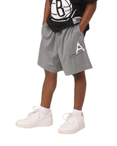 Nike Air Jordan Big Kids Boys' Jumpman Mesh Shorts (US, Alpha, X-Large, Regular, Smoke Grey)3