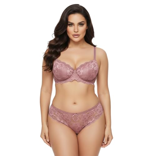Image of Women's Floral Lace Lingerie Set | Bra and Panty Set | Lace Teddy Strap Babydoll Bodysuit Bra Panty Lingerie | Bikini Lingerie Babydoll Set for Honeymoon Couple Special Wedding Night