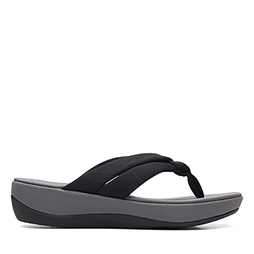 Clarks Clarks womens Arla Kaylie Flip Flop, Black Textile, 12 US