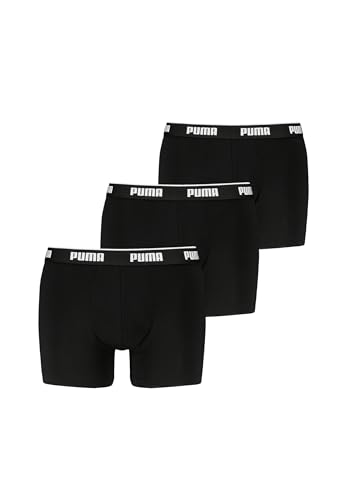 PUMA Boxer Baumwoll Boxershorts Men Herren Everyday Unterhose Unterwäsche 3er Pack, Farbe:Black, Bekleidungsgröße:XL