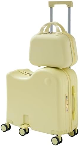 6-Wheel Ride On Luggage with Portable Bag, Foldable Footrest, Car...