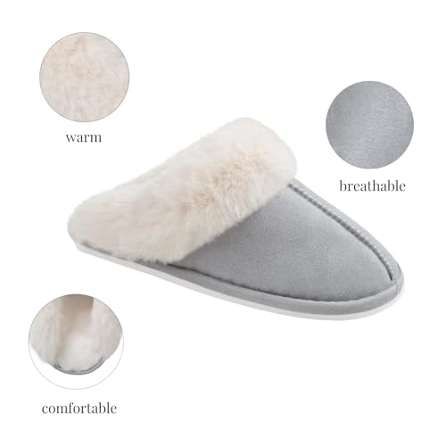 Baobeijidao Womens Slippers Soft Fuzzy House Slippers for Women Memory Foam Fluffy Slip On Non Slip Plush Slippers Winter Warm Slide Indoor Outdoor2