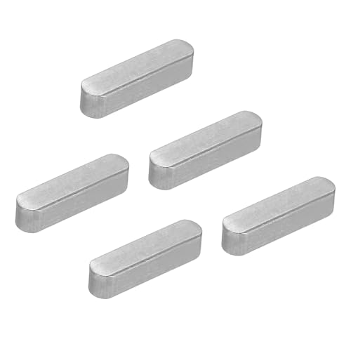 PATIKIL Round Ended Feather Key 16x4x4 Mm, 5 Pcs Carbon Steel Parallel Drive Shaft Key Stock for Fasteners Mechanical Industry, Carbon Black