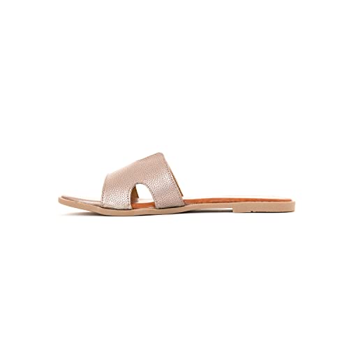Image of Cleo Grey Mule Flat Sandal for Women