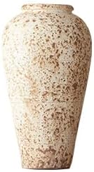 Ceramic Rustic Farmhouse Vase,Extra Large Terra Cotta Vase, Huge Pottery Decorative Flower Vases for Living Room Entryway Table Centerpiece Decor(17'' X 9'' x 9'')(Waist Cinching Bottle)
