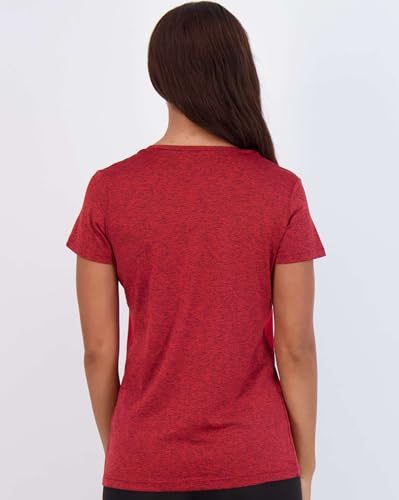 Image of Real Essentials 5 Pack: Women's Dry Fit Tech Stretch Short-Sleeve Crew Neck Athletic T-Shirt Available in Plus Size Set Medium