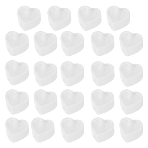 Ristyur Velas de té con Pilas, Velas de té LED, 24 Velas LED sin Llama, Velas votivas LED sin Llama con Forma de corazón de Amor de San Valentín para Familiares y Amigos