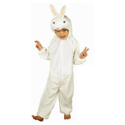 Fun Play - Disfraz de Conejo para niños - Disfraz de Animal - Mono de una Pieza para Niños y Niñas - Disfraz para niños de 3-5 años (110cm)