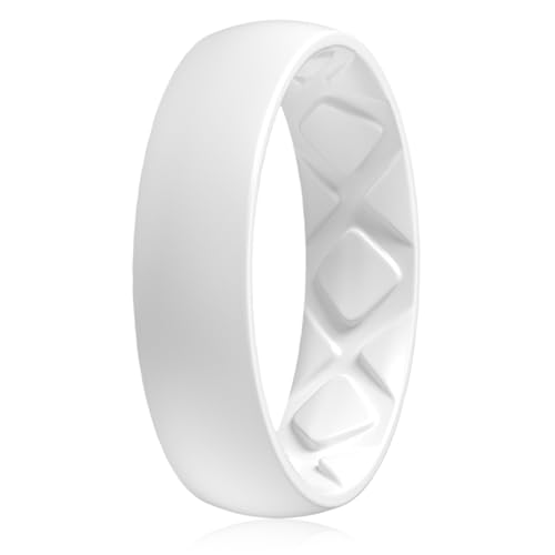 Image of Egnaro Silicone Wedding Bands Women, Inner Arc Ergonomic Breathable Design
