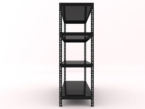 Image of Heavy Duty Metal Storage Rack 4 Shelf Adjustable Iron Shelving Unit for Kitchen Garage Office Warehouse Home Organizer Black 12x35x36 Inch