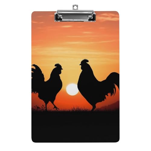 Porte-bloc décoratif motif poules en acrylique premium rigide A4