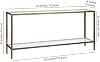 Henn&Hart Mesa Consola Rectangular Ancha de 64" con Estante de Vidrio en Latón Cepillado, Mesa de Entrada, Mesa de Acento para Sala, Pasillo 6