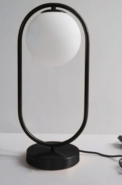Image of Avior Table Lamp for Home Decoration, Desk Light for Home Decoration, Study Table Lamp for Students /Desk Lamp (Black, Metal & Glass) (Elips Shade)