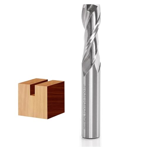 Sinoprotools Up-Cut Spiral Router Bit 1/2-Inch Shank, M2 High Speed Steel HSS CNC Spiral Router Bits, 1/2" Cut Dia