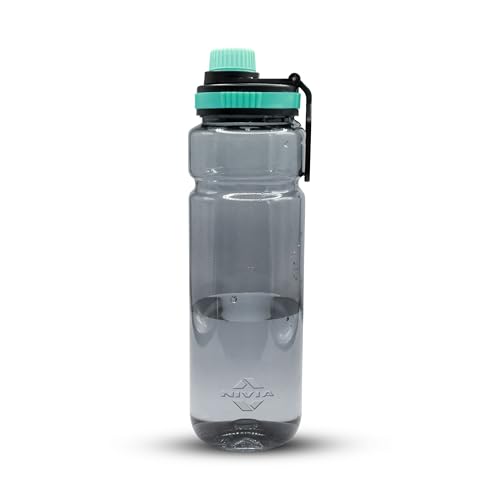 Image of Nivia Warrior Wade Water Bottle, BPA Free, Leak Proof, Easy Grip, Easy-to-Clean, Odour-Free Bottle, for Sports & Travel, Durable & Reusable - 800ML, Teal Blue