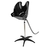 Hairdressing Mobile Wash Basin, Portable Shampoo Sink With Adjustable Height and Fully Angle Bowl - PP + Stainless Steel