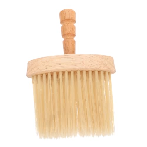 DOITOOL Herramienta De Cepillo De Cuello De Cepillo De Cerdas De Peluquería Cepillo De Con Mango De Madera Suministros De Brochas De Afeitar Barba Pelo Amarillo Afilado Ola Hombre