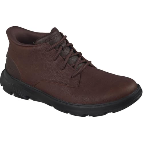 Skechers Herren Arch FIT Garza Ridley Stiefel, Red Brown Leather/Synthetic, 42.5 EU – Ansicht 4