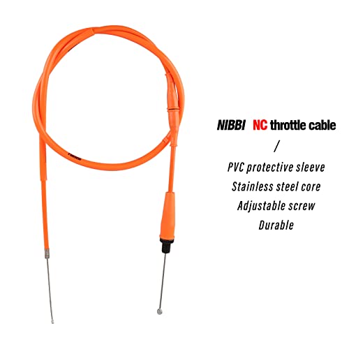 Image of NIBBI Throttle Cable 40.3 inch, Universal Replacement Motorcycle 102.5cm Adjustable Throttle Cable, For Dirt Bike Pit Bike YAMAHA Kawasaki Honda Apollo Motocross