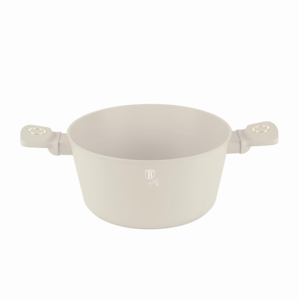 Casserole Induction 24cm 4.1L Casserole Avec Couvercle Verre Sahara Collection Sauteuse Inox Faitout Titane 24cm Berlinger Haus