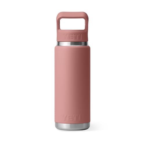 Image of YETI Rambler 26 oz Bottle, Vacuum Insulated, Stainless Steel with Color Matching Straw Cap