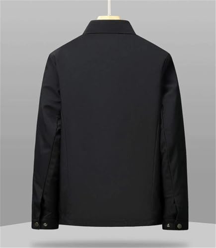 Men's Business Jacket Casual Lapel Long Sleeve Solid Color Full Zip Lightweight Outerwear3