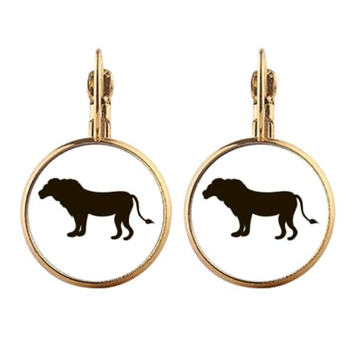 Boucles d'oreilles lion or et noir à clip pour sublimer vos tenues de soirée
