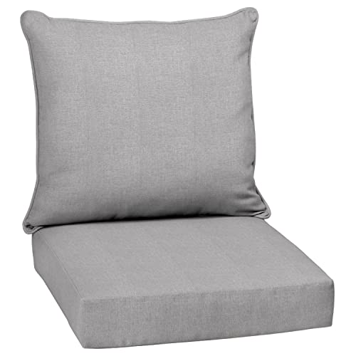 Image of Arden Performance Outdoor Deep Seat Set, 24 x 24, Rain-Proof, Fade Resistant, Deep Seat Bottom and Back Cushion Paloma Woven Texture