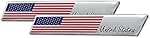 3D Aluminum Alloy American US Flag Decal, 2PCS 3.8" X 0.6" Patriotic Stars Stripe USA Flag Car Stickers for Laptop/Car/Truck/Window/Bumper