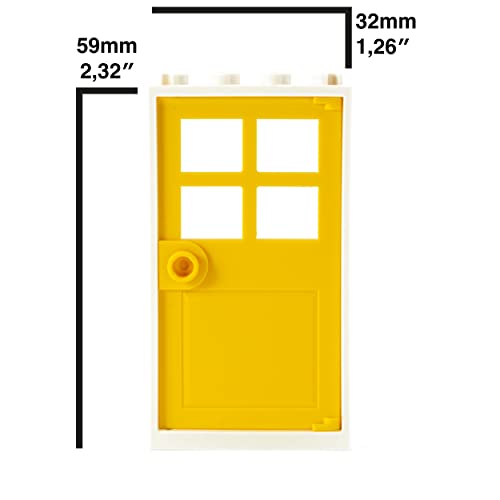 Bricks - Cornici con Porta, 2 Pezzi, 1 x 4 x 6, Colore: Bianco/Giallo - Lego - Immagine 2
