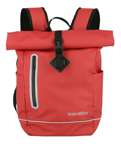 Travelite Unisex basics Roll-up ryggsäck casual (1-pack), Röd (röd), 19 Liter, Reseryggsäckar